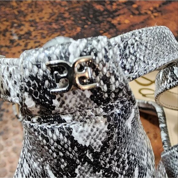 Sam Edelman Yaro Python-Embossed Leather Block-Heel Sandals                  538 - Picture 12 of 15